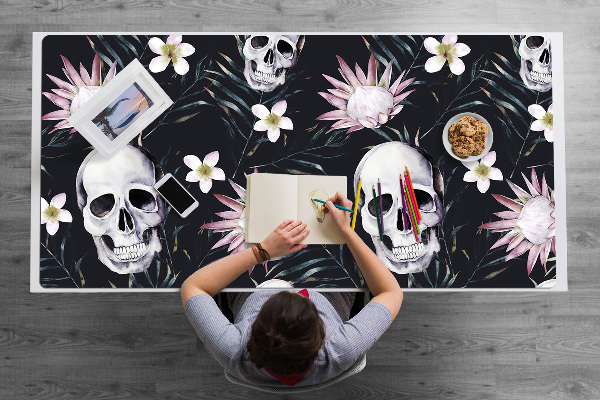 Alfombrilla escritorio Cráneos y hojas