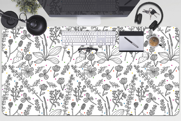 Protector de escritorio Flores y puntos
