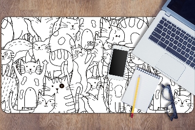 Alfombrilla escritorio Gatos al estilo doodle