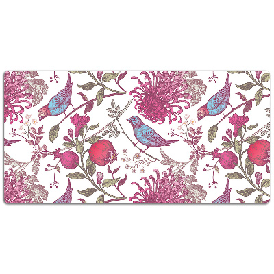 Alfombrilla de escritorio Pájaros y flores