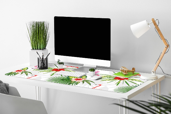 Alfombrilla escritorio Flamencos y flores