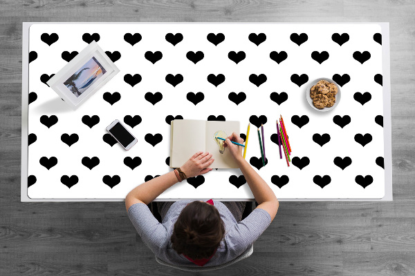 Alfombrilla escritorio Corazones negros