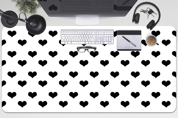 Alfombrilla escritorio Corazones negros