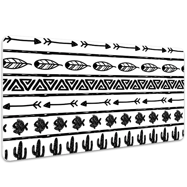Alfombrilla escritorio Boho en blanco y negro