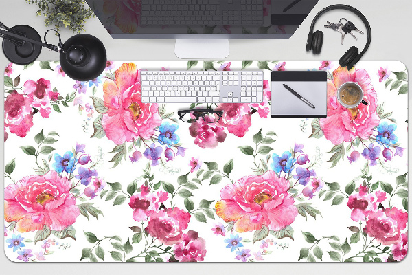 Alfombrilla para escritorio Flores rosadas