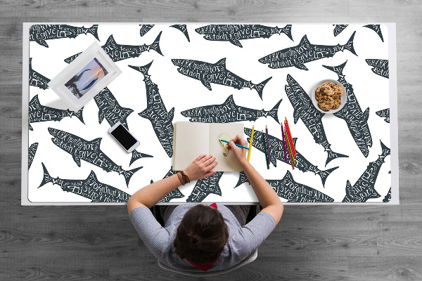 Alfombrilla escritorio Tipografía de tiburones