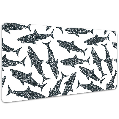 Alfombrilla escritorio Tipografía de tiburones