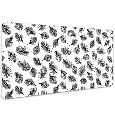 Alfombrilla escritorio Plumas en blanco y negro