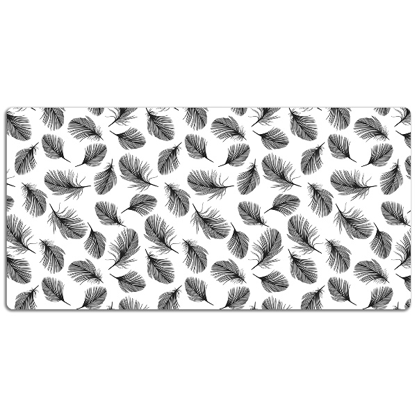 Alfombrilla escritorio Plumas en blanco y negro
