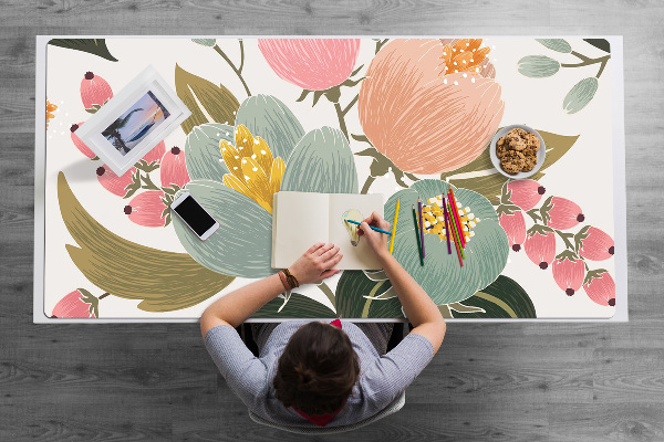 Alfombrilla de escritorio Flores pintadas