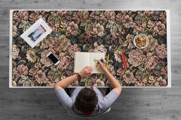 Alfombrilla escritorio Flores tejidas