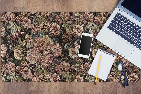 Alfombrilla escritorio Flores tejidas