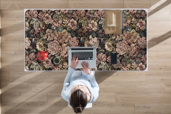 Alfombrilla escritorio Flores tejidas