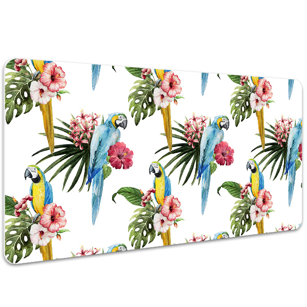 Alfombrilla escritorio Loros y flores