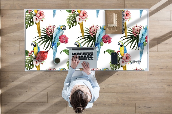 Alfombrilla escritorio Loros y flores