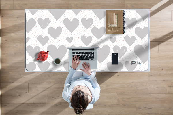 Alfombrilla para escritorio Corazones grises