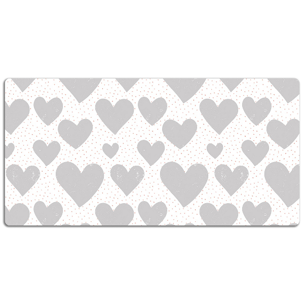 Alfombrilla para escritorio Corazones grises