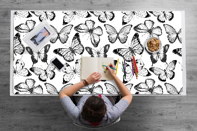 Alfombrilla escritorio Mariposa en blanco y negro