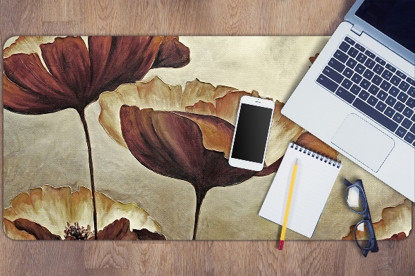 Alfombrilla escritorio Pintando amapolas grandes