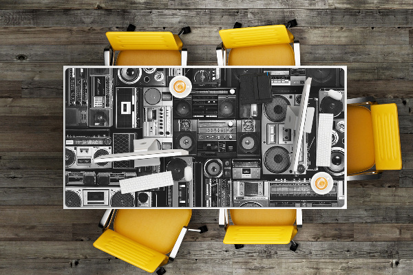 Alfombrilla escritorio Boombox de la vieja escuela