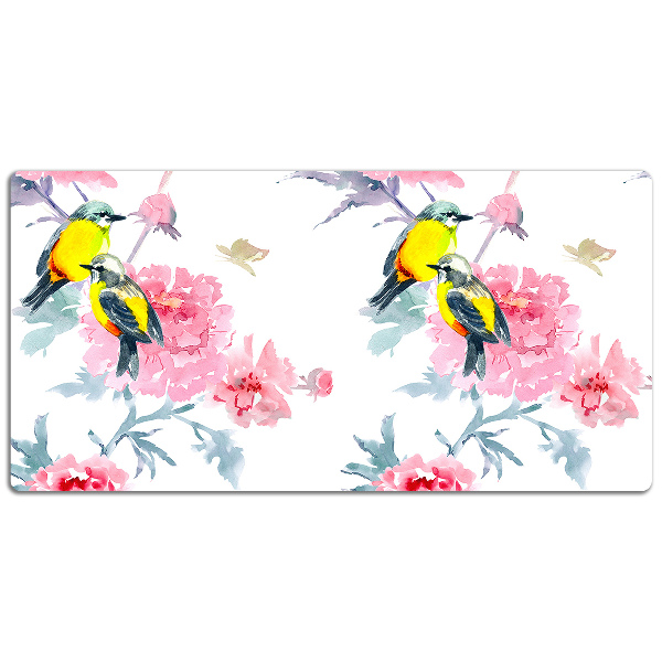 Alfombrilla para escritorio Pájaros y flores