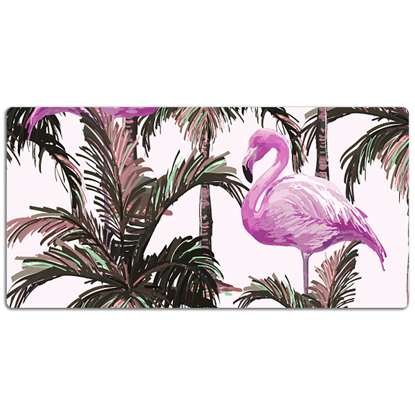 Alfombrilla escritorio Flamencos en palmeras