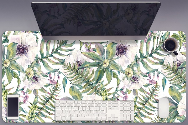Protector de escritorio Flores blancas