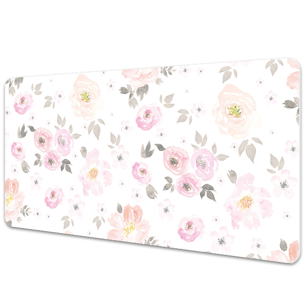 Alfombrilla mesa escritorio Flores de acuarela