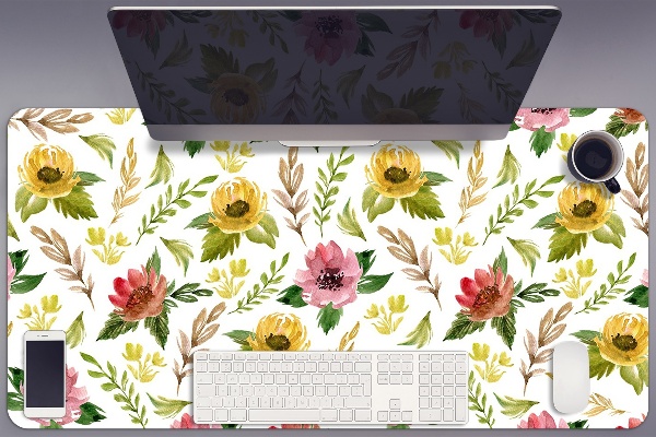 Alfombrilla escritorio Flores de acuarela