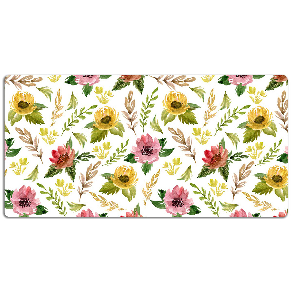 Alfombrilla escritorio Flores de acuarela