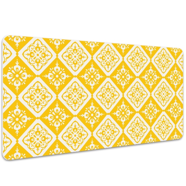 Alfombrilla escritorio Patrón blanco amarillo