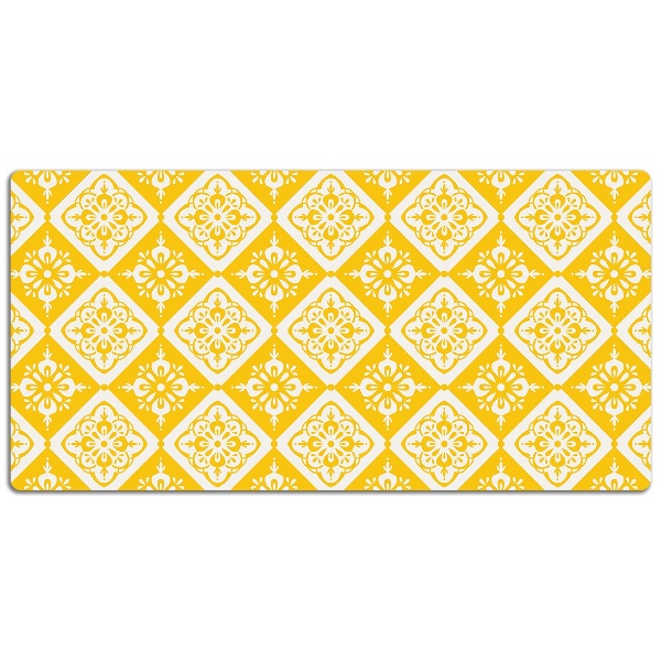 Alfombrilla escritorio Patrón blanco amarillo