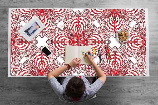 Alfombrilla escritorio Encaje rojo