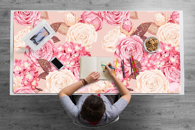 Alfombrilla escritorio Rosas e hortensias