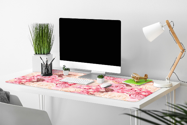 Alfombrilla escritorio Rosas e hortensias