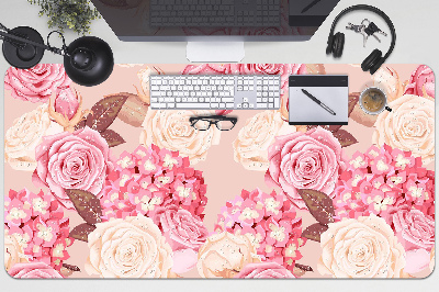 Alfombrilla escritorio Rosas e hortensias