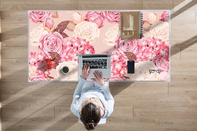Alfombrilla escritorio Rosas e hortensias