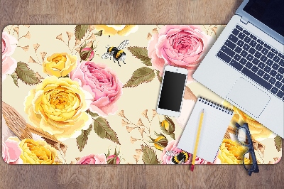 Alfombrilla escritorio Pájaros y rosas