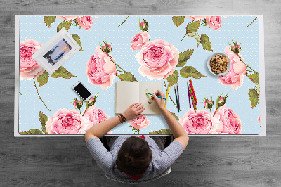 Alfombrilla para escritorio Rosas con hojas