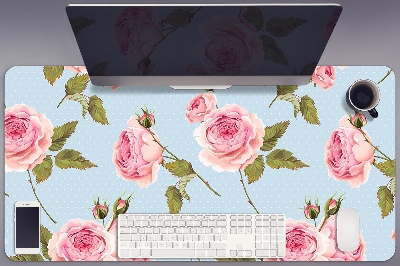 Alfombrilla para escritorio Rosas con hojas
