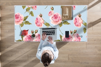 Alfombrilla para escritorio Rosas con hojas