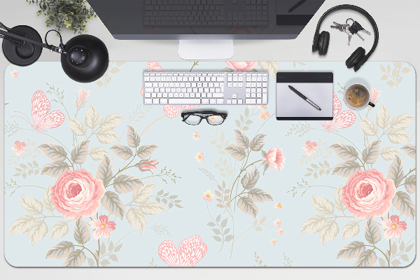 Protector de escritorio Rosas y mariposas