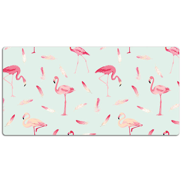 Alfombrilla para escritorio Flamencos y plumas