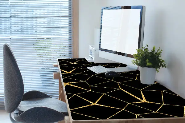 Alfombrilla escritorio Mosaico de oro y negro