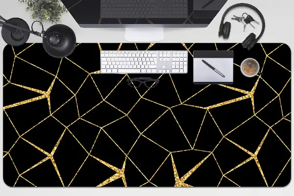 Alfombrilla escritorio Mosaico de oro y negro