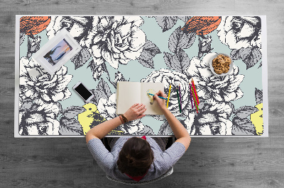 Protector de escritorio Rosas y pájaros