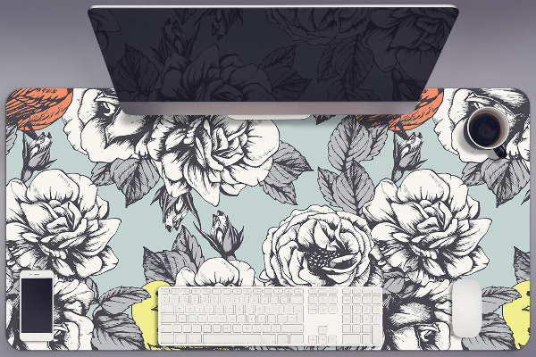 Protector de escritorio Rosas y pájaros