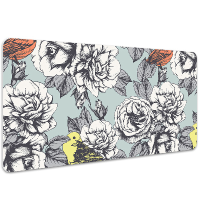 Protector de escritorio Rosas y pájaros