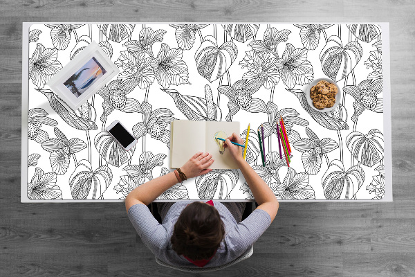 Alfombrilla escritorio Contornos flores