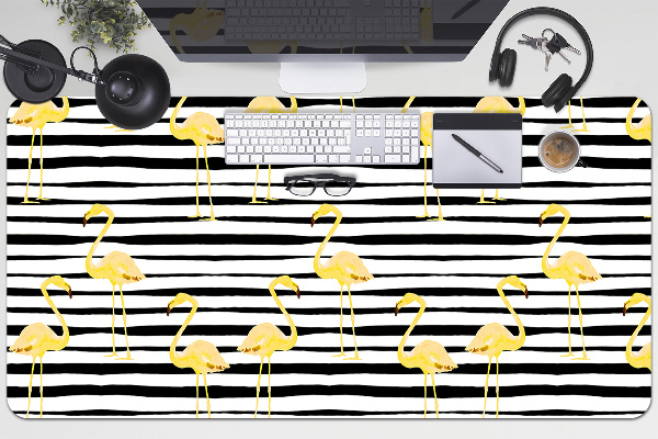 Alfombrilla escritorio Flamencos dorados